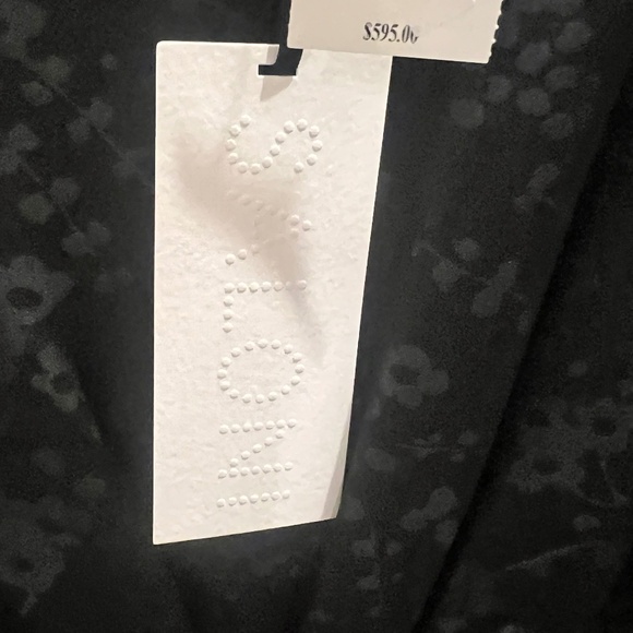 NWT SALONI Debbie Silk Mini Dress Long Sleeves Black Size 6 - Picture 9 of 10